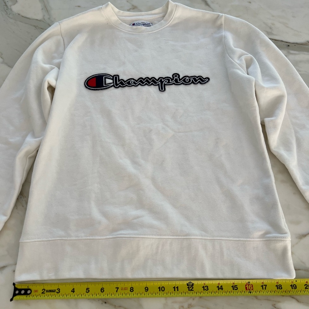 CHAMPION WHITE COTTON POLYESTER SWEATSHIRT SIZE S - Picture 6 of 14